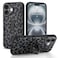 Jefonha Compatible with iPhone 16 Case with Finger Hand Strap Kickstand Trendy Cool Leopard Cheetah Print Phone Case for Women Men Full Camera Protection Shockproof Protective Cover Black