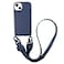CQUUKOI Compatible with iPhone 13Crossbody Phone Case with Lanyard Cute Soft Silicone Case with Adjustable Shoulder Strap Shockproof Protector Compatible with Women Girls Brick Blue