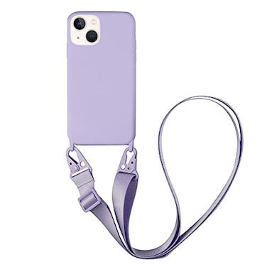 CQUUKOI Compatible with iPhone 14 Pro MaxCrossbody Phone Case with Lanyard Cute Soft Silicone Case with Adjustable Shoulder Strap Shockproof Protector Compatible with Women Girls Purple