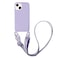 CQUUKOI Compatible with iPhone 14 Pro MaxCrossbody Phone Case with Lanyard Cute Soft Silicone Case with Adjustable Shoulder Strap Shockproof Protector Compatible with Women Girls Purple