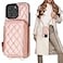 Bocasal Crossbody Wallet Case for iPhone 16 Pro Max RFID Blocking PU Leather Zipper Handbag Purse Flip Cover Kickstand Folio Case with Card Slots Holder Wrist Strap Lanyard 5G 69 Inch Rose Gold