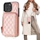 Bocasal Crossbody Wallet Case for iPhone 16 Pro Max RFID Blocking PU Leather Zipper Handbag Purse Flip Cover Kickstand Folio Case with Card Slots Holder Wrist Strap Lanyard 5G 69 Inch Rose Gold