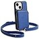 ZVE for iPhone 13 Wallet Case Crossbody with RFID Blocking Card Holder Wrist Strap Purse for Women Compatible with iPhone 1361 inch Navy Blue