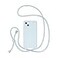 UEEBAI Crossbody Lanyard Phone case for iPhone 13 61 inch Silicone Phone Cover with Adjustable Necklace Strap Soft Belt Neck Cord Lanyard Shockproof Protective Case Baby Blue