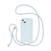 UEEBAI Crossbody Lanyard Phone case for iPhone 13 61 inch Silicone Phone Cover with Adjustable Necklace Strap Soft Belt Neck Cord Lanyard Shockproof Protective Case Baby Blue