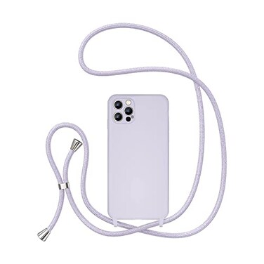 UEEBAI Crossbody Lanyard Phone case for iPhone 14 Pro Max 67 inch Silicone Phone Cover with Adjustable Necklace Strap Soft Belt Neck Cord Lanyard Shockproof Protective Case Mauve
