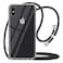 YESPURE for iPhone Xs Max Clear Case Adjustable Shoulder Neck Lanyard Crossbody Strap Phone Cover Women Girls Soft Slim Shockproof Protective Mobile Case for iPhone Xs Max Black