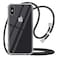 YESPURE for iPhone Xs Max Clear Case Adjustable Shoulder Neck Lanyard Crossbody Strap Phone Cover Women Girls Soft Slim Shockproof Protective Mobile Case for iPhone Xs Max Black