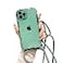 ELTIIGO for iPhone 14 Pro Clear Case with Crossbody Nylon Lanyard Slim Translucent Shockproof Soft Protective Cover with AntiLost Detachable Adjustable Shoulder Neck Strap for Girls Women Green