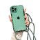 ELTIIGO for iPhone 14 Pro Clear Case with Crossbody Nylon Lanyard Slim Translucent Shockproof Soft Protective Cover with AntiLost Detachable Adjustable Shoulder Neck Strap for Girls Women Green
