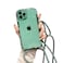 ELTIIGO for iPhone 14 Pro Clear Case with Crossbody Nylon Lanyard Slim Translucent Shockproof Soft Protective Cover with AntiLost Detachable Adjustable Shoulder Neck Strap for Girls Women Green