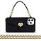 Omio for iPhone 16 Pro Max Wallet Case with Card Holder Luxury Chain Case with Long Pearl Shoulder Crossbody Lanyard Wrist Strap Soft Silicone Handbag Cover for iPhone 16 Pro Max Women Girls Black