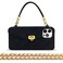 Omio for iPhone 16 Pro Max Wallet Case with Card Holder Luxury Chain Case with Long Pearl Shoulder Crossbody Lanyard Wrist Strap Soft Silicone Handbag Cover for iPhone 16 Pro Max Women Girls Black