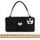 Omio for iPhone 16 Pro Max Wallet Case with Card Holder Luxury Chain Case with Long Pearl Shoulder Crossbody Lanyard Wrist Strap Soft Silicone Handbag Cover for iPhone 16 Pro Max Women Girls Black