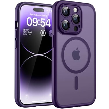 TOCOL Magnetic for iPhone 14 Pro Max Case Upgraded Full Camera Protection Compatible with Magsafe Drop Protection Translucent Matte Back Bumper Phone Cover 67InchMidnight Purple