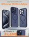 TOCOL Magnetic for iPhone 15 Pro Max Case Upgraded Full Camera Protection Compatible with Magsafe Drop Protection Translucent Matte Back Bumper Phone Cover 67InchBlue