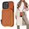 Bocasal Crossbody Wallet Case for iPhone 16 Pro Max RFID Blocking PU Leather Zipper Handbag Purse Flip Cover Kickstand Folio Case with Card Slots Holder Wrist Strap Lanyard 5G 69 Inch Brown