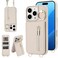 Jcxtrombulous for iPhone 16 Pro Max Wallet Case with Strap Card Holder RFID Blocking Ring KickstandMagnetic Flip Folio Zipper Crossbody Purse Case with Lanyard PU Leather Cover HandbagBeige