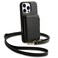 ZVE for iPhone 16 Pro Wallet Case with Card Holder Zipper Crossbody Case with Wrist Strap for Women for iPhone 16 Pro 63 Black