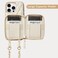 LAMEEKU Compatible with iPhone 16 Pro Wallet Case with Card HolderQuilted Leather Zipper Crossbody Case for Women Design for iPhone 16 Pro 63 Beige