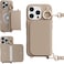 MAGEASY Pouch MagSafe Crossbody Wallet Phone Case for iPhone 16 Pro Removable Wallet with Strap Shockproof Protection Card Holder Coin Pocket Magnetic Purse Compatible with MagSafe Camel Brown