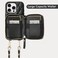LAMEEKU Compatible with iPhone 16 Pro Case Wallet with Card HolderRFID Blocking Wrist Strap Crossbody Phone Cover for Women for iPhone 16 Pro 63 Black
