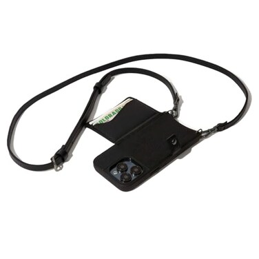 Bandolier Mila Crossbody Wallet Phone Case MagSafe Compatible for iPhone 16 Pro Max 100 Genuine Pebble Leather Adjustable Removable Strap Black with Pewter Hardware