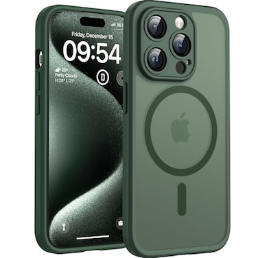 TOCOL for Phone 15 Pro Max Case Compatible with Magsafe Charger Full Camera Protection Drop Protection Translucent Matte Phone Case for iPhone 15 Pro Max 67 inch Alpine Green