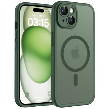 TOCOL for Phone 15 Case Compatible with Magsafe Charger Full Camera Protection Drop Protection Translucent Matte Phone Case for iPhone 15 61 inch Alpine Green