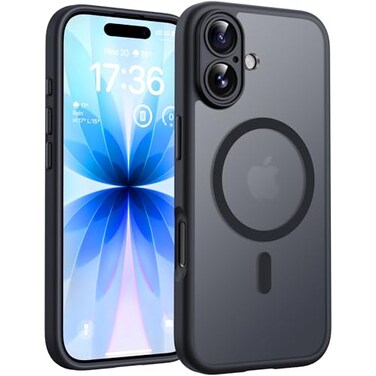 TOCOL for iPhone 17 Case Compatible with Magsafe Full Camera Protection Builtin Magnets Drop Protection Translucent Matte Phone Case for iPhone 17 63 inch Black