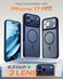TOCOL for iPhone 17 Pro Case Compatible with Magsafe Charger Full Camera Protection Translucent Matte Phone Case for 17 Pro 63 inch Dark Blue