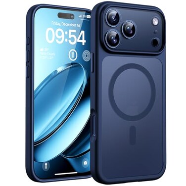 TOCOL for iPhone 17 Pro Case Compatible with Magsafe Charger Full Camera Protection Translucent Matte Phone Case for 17 Pro 63 inch Dark Blue