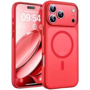 TOCOL for iPhone 17 Pro Max Case Compatible with Magsafe Charger Full Camera Protection Translucent Matte for iPhone 17 Pro Max Phone Case 69 inch Red