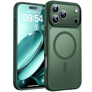 TOCOL for iPhone 17 Pro Max Case Compatible with Magsafe Charger Full Camera Protection Translucent Matte for iPhone 17 Pro Max Phone Case 69 inch Alpine Green