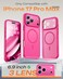TOCOL for iPhone 17 Pro Max Case Compatible with Magsafe Charger Full Camera Protection Translucent Matte for iPhone 17 Pro Max Phone Case 69 inch Hot Pink