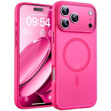 TOCOL for iPhone 17 Pro Max Case Compatible with Magsafe Charger Full Camera Protection Translucent Matte for iPhone 17 Pro Max Phone Case 69 inch Hot Pink