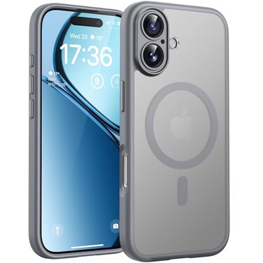 TOCOL for Phone 17 Case Compatible with Magsafe Charger Full Camera Protection Drop Protection Translucent Matte Phone Case for Phone 17 63 inch Gray