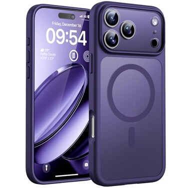 TOCOL for iPhone 17 Pro Case Compatible with Magsafe Charger Full Camera Protection Translucent Matte Phone Case for 17 Pro 63 inch Midnight Purple