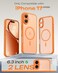 TOCOL for Phone 17 Case Compatible with Magsafe Charger Full Camera Protection Drop Protection Translucent Matte Phone Case for Phone 17 63 inch Orange
