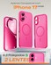 TOCOL for Phone 17 Case Compatible with Magsafe Charger Full Camera Protection Drop Protection Translucent Matte Phone Case for Phone 17 63 inch Hot Pink