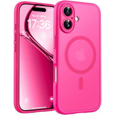 TOCOL for Phone 17 Case Compatible with Magsafe Charger Full Camera Protection Drop Protection Translucent Matte Phone Case for Phone 17 63 inch Hot Pink