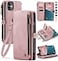 Defencase Compatible with iPhone 11 Case Wallet with RFID Blocking Card Holder for Women and Men Fashion PU Leather Magnetic Snap Flip Zipper Strap Wallet Phone Case Fit for iPhone 11 61 Rose Pink