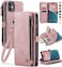 Defencase Compatible with iPhone 11 Case Wallet with RFID Blocking Card Holder for Women and Men Fashion PU Leather Magnetic Snap Flip Zipper Strap Wallet Phone Case Fit for iPhone 11 61 Rose Pink