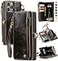 Defencase Compatible with iPhone 13 Pro Max Case Wallet with RFID Blocking Card Holder for Women Men PU Leather Magnetic Snap Flip Zipper Strap Wallet Phone Case Fit for iPhone 13 Pro Max 67 Coffee
