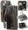 Defencase Compatible with iPhone 14 Case Wallet with RFID Blocking Card Holder for Women and Men Fashion PU Leather Magnetic Snap Flip Zipper Strap Wallet Phone Case Fit for iPhone 14 61 Coffee