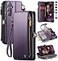 Defencase Compatible with Galaxy A54 5G Case Wallet with RFID Blocking Card Holder for Women Men PU Leather Magnetic Snap Flip Zipper Strap Wallet Phone Case Fit for Samsung Galaxy A54 5G Purple