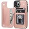 ONETOP Compatible with iPhone 12 Compatible with iPhone 12 Pro Wallet Case with Card Holder PU Leather Kickstand Card Slots Case Double Magnetic Clasp Durable Shockproof Cover 61 InchRose Gold