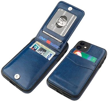 KIHUWEY Compatible with iPhone 11 Case Wallet with Credit Card Holder Premium Leather Magnetic Clasp Kickstand Heavy Duty Protective Cover for iPhone 11 61 InchBlue