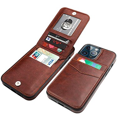 KIHUWEY Compatible with iPhone 13 Pro Max Case Wallet with Credit Card Holder Premium Leather Magnetic Clasp Kickstand Heavy Duty Protective Cover for iPhone 13 Pro Max 67 InchBrown