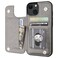 ONETOP Compatible with iPhone 13 Wallet Case with Card Holder PU Leather Kickstand Card Slots Case Double Magnetic Clasp Durable Shockproof Cover 61 InchGray